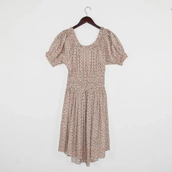 DOEN Women's Boho Mini Dress Brown Multi floral print size Small -  bibarnabloc.cat